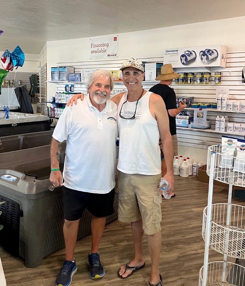 Sun Pool & Spa Supply team in the Lakeside showroom